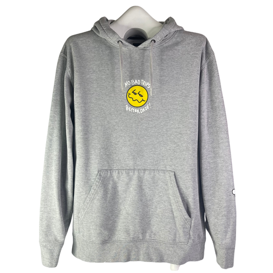 Vans Off The Wall Hoodie "No Bad Trips Better Daze!" Gray Men's Size Large