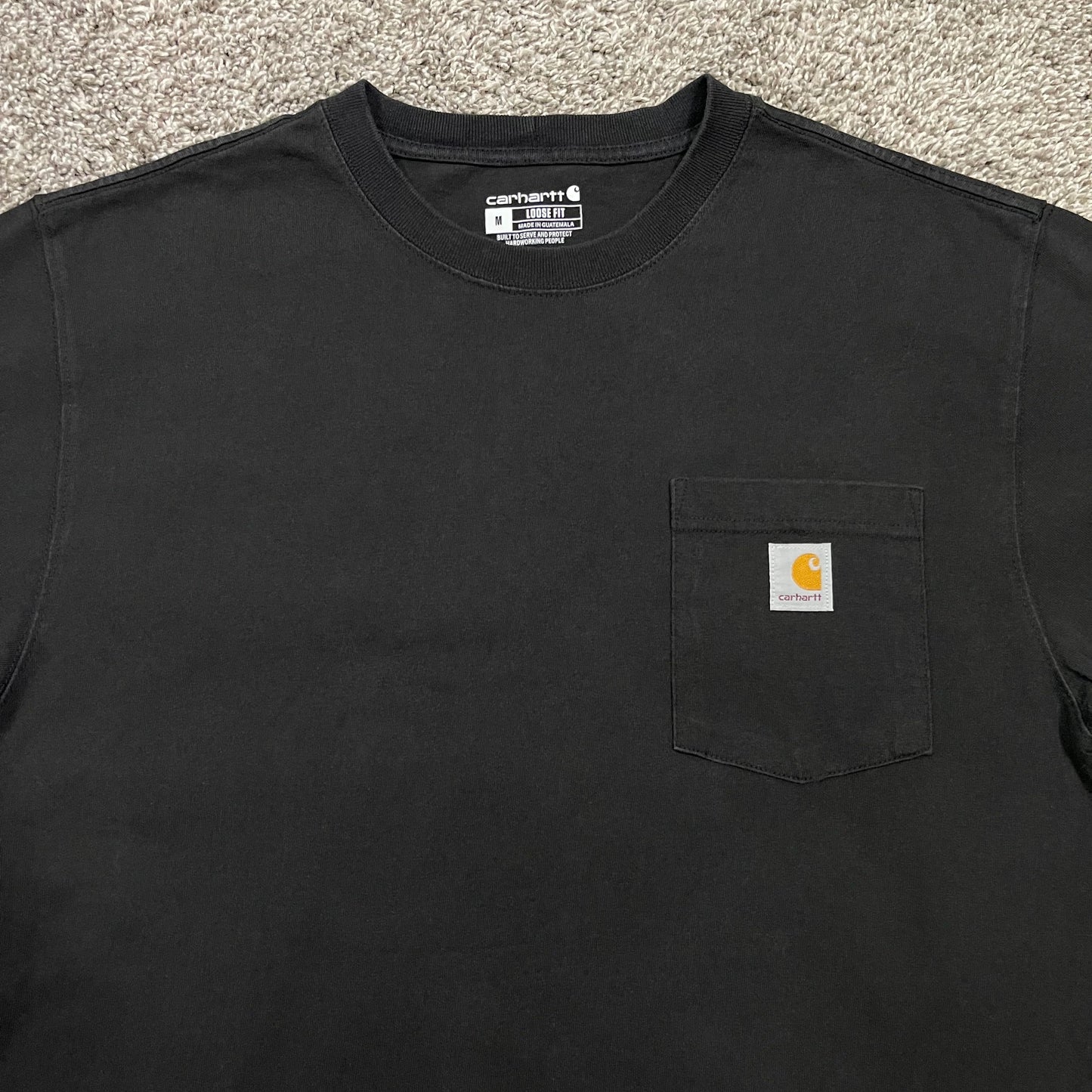 Carhartt K87 Loose Fit Heavyweight Pocket T-Shirt Black Men's Medium M Workwear