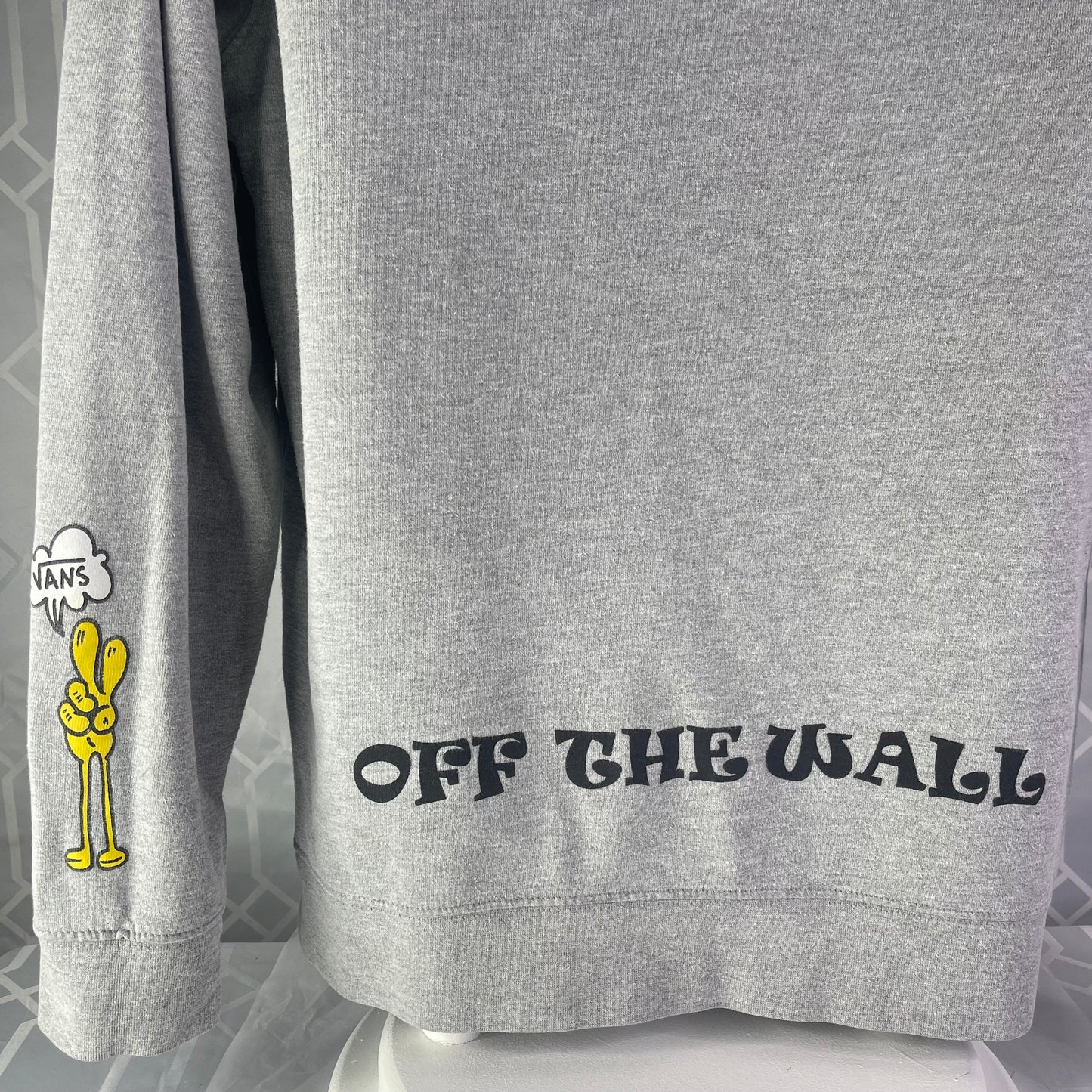 Vans Off The Wall Hoodie "No Bad Trips Better Daze!" Gray Men's Size Large