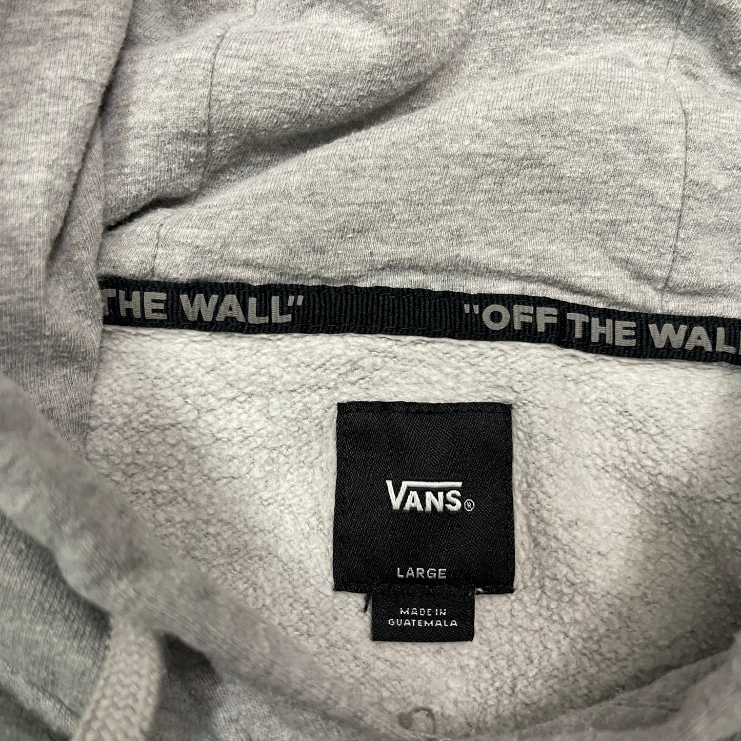 Vans Off The Wall Hoodie "No Bad Trips Better Daze!" Gray Men's Size Large