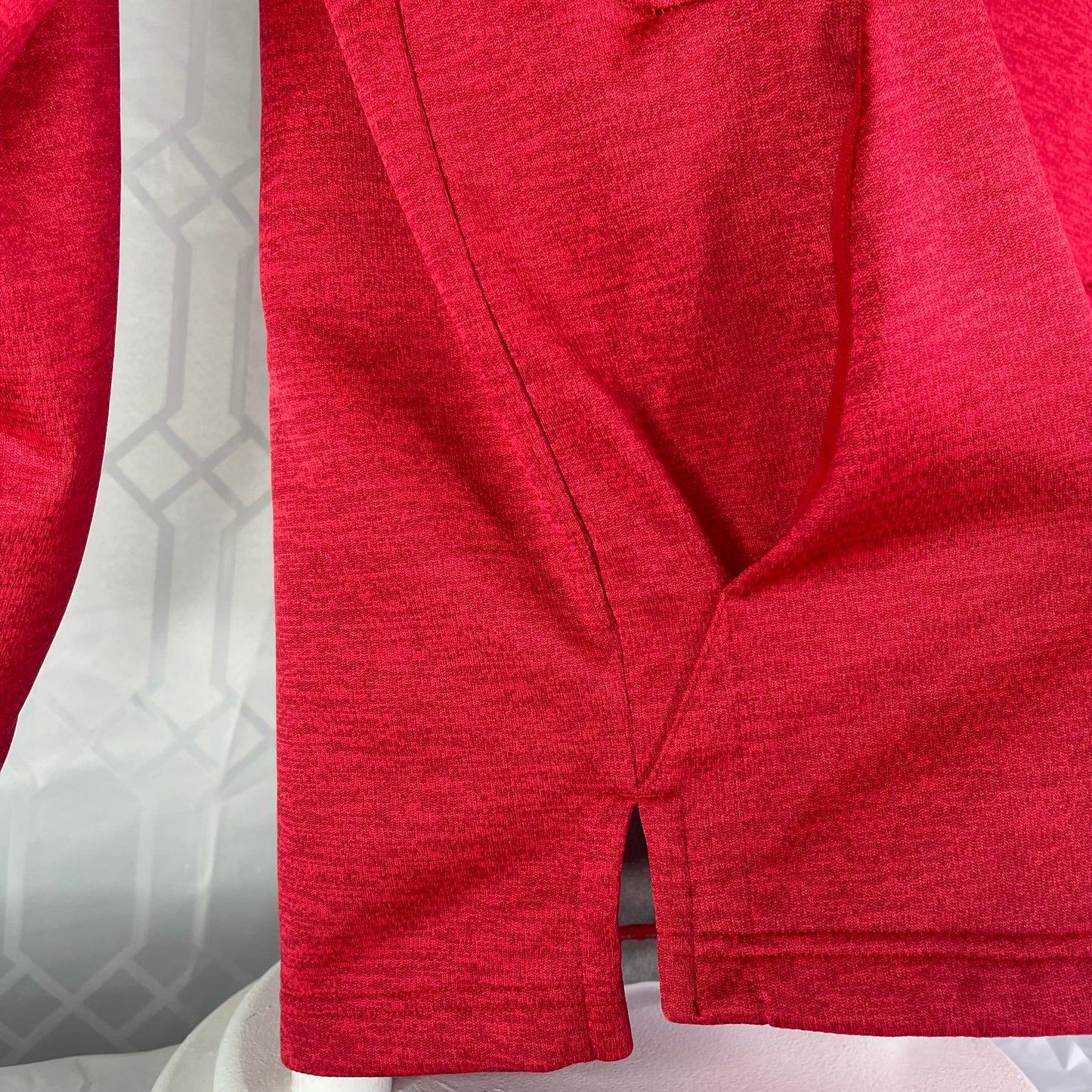 Adidas Men's Large L Baseball Dugout Fleece Pullover Sweatshirt Red Gray CY2057