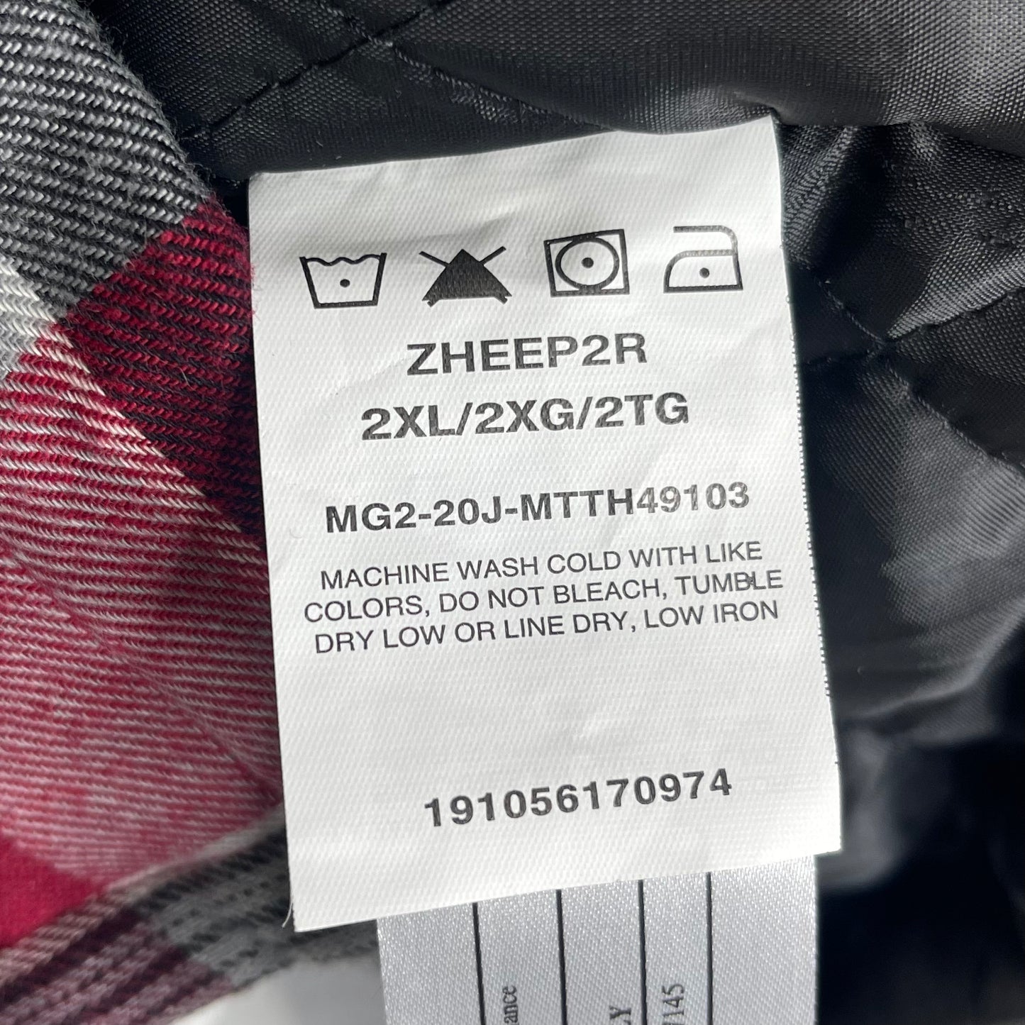 Wrangler 2XL Flannel Shirt Jacket Shacket Hooded Lined Red Plaid Button Up