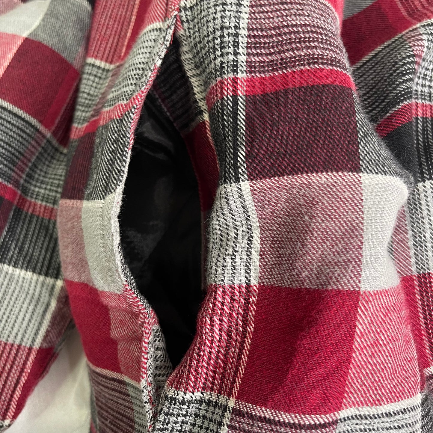 Wrangler 2XL Flannel Shirt Jacket Shacket Hooded Lined Red Plaid Button Up